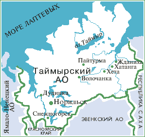Где находится на карте таймыр